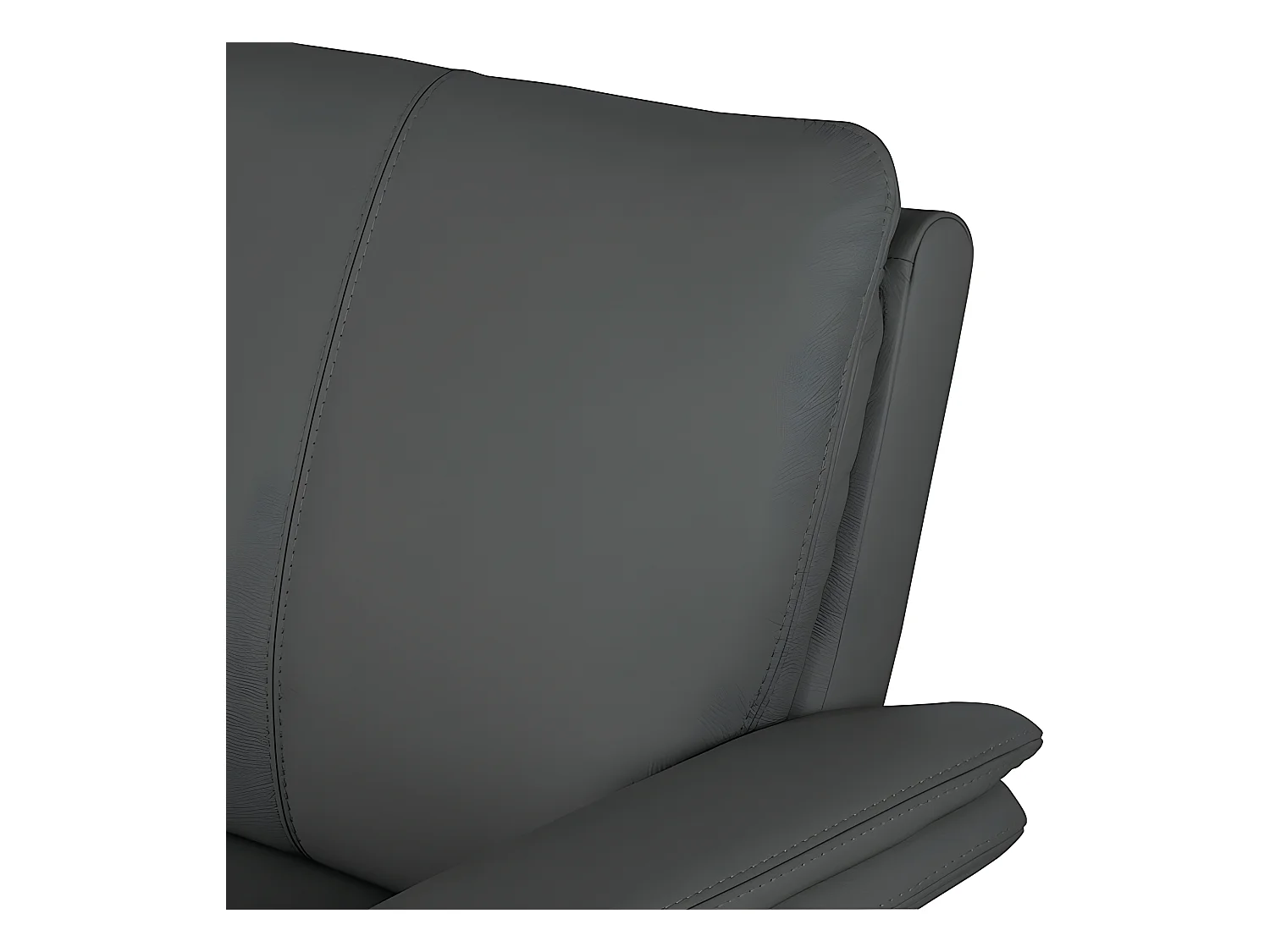 Canapé 2 places en 100% tout cuir italien vachette COMO, gris foncé