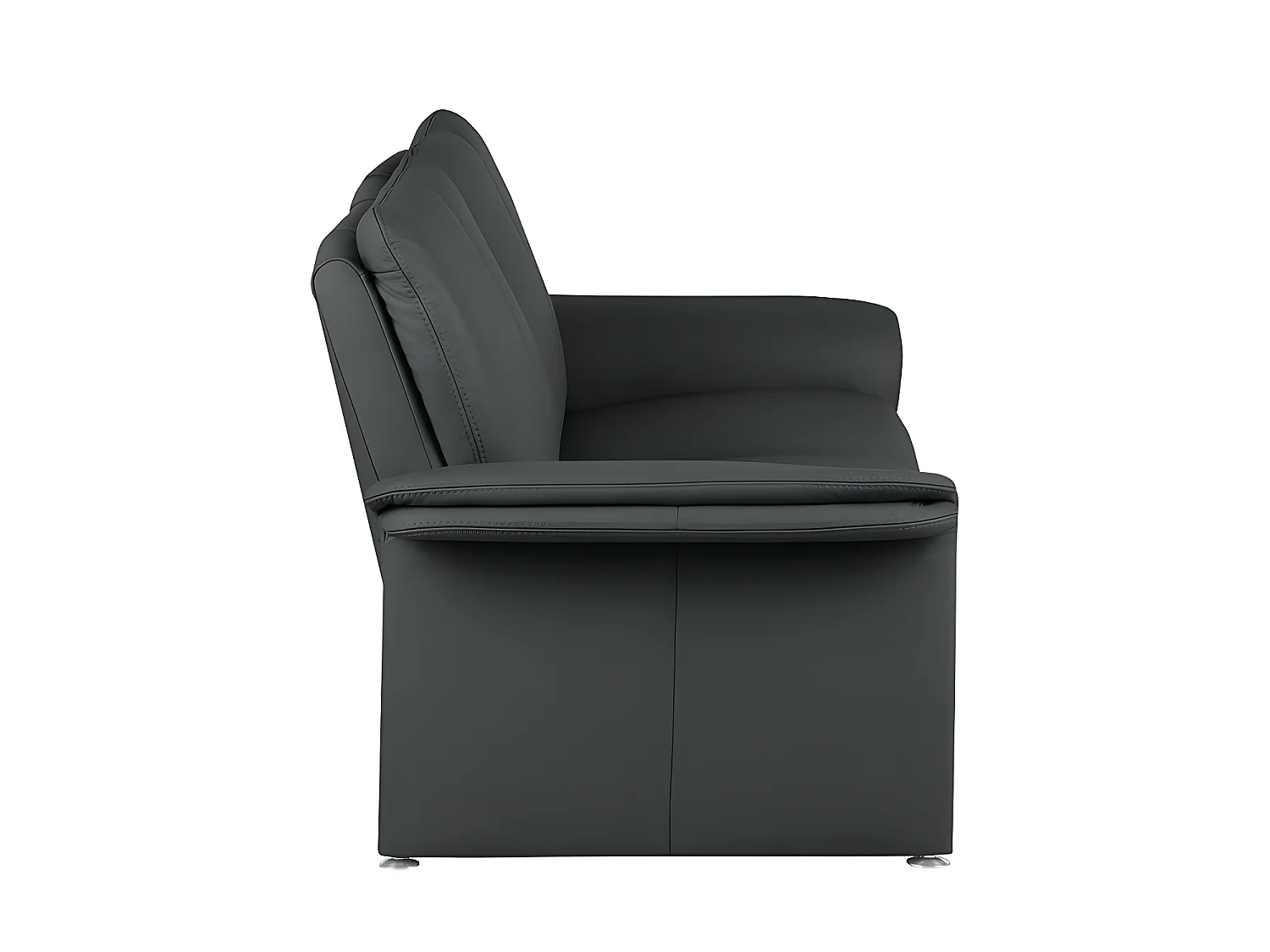 Canapé 2 places en 100% tout cuir italien vachette COMO, gris foncé