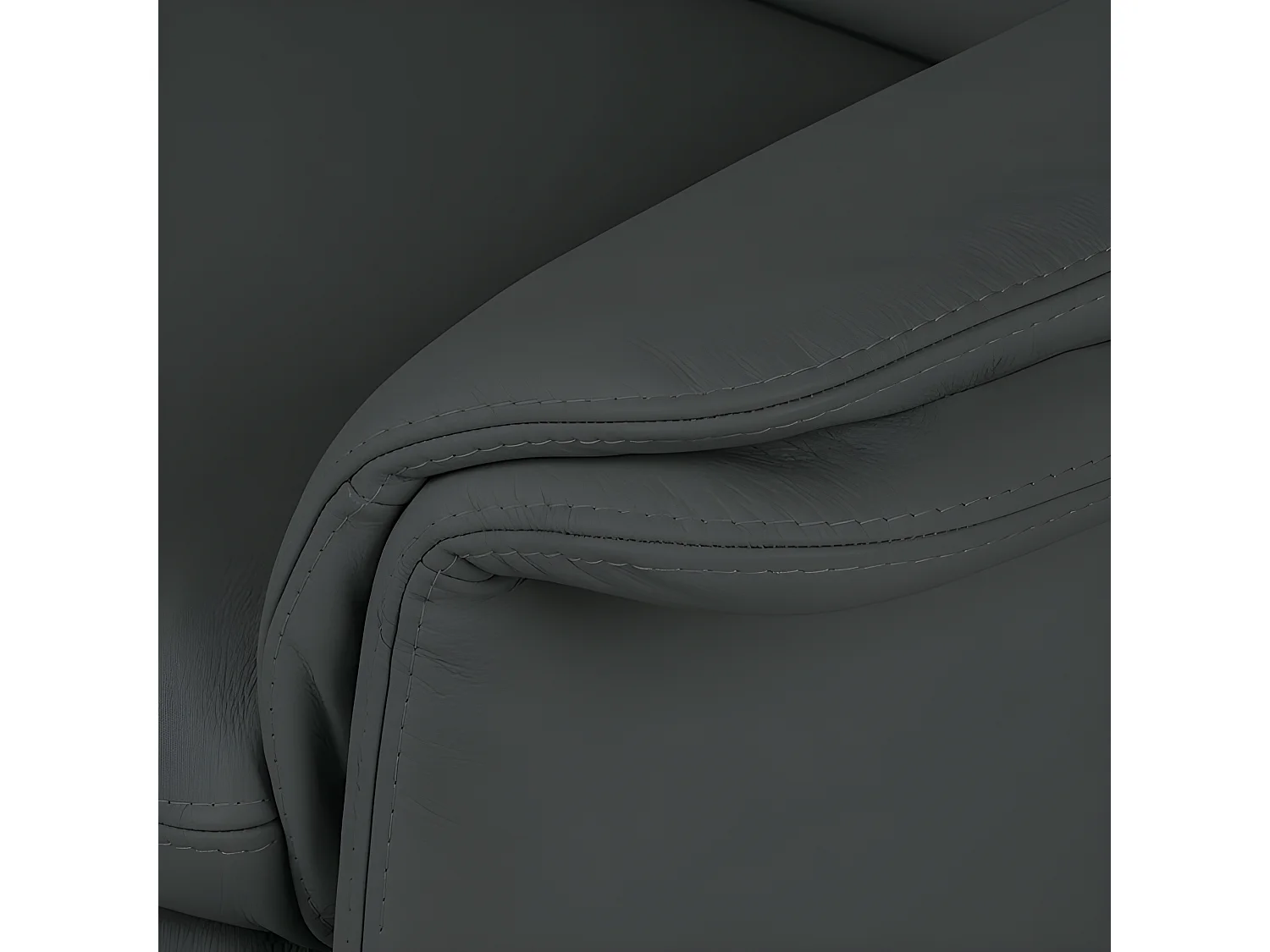 Canapé 2 places en 100% tout cuir italien vachette COMO, gris foncé
