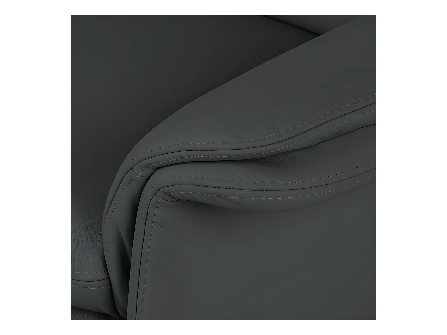 Canapé 3 places en 100% tout cuir italien vachette COMO, gris foncé