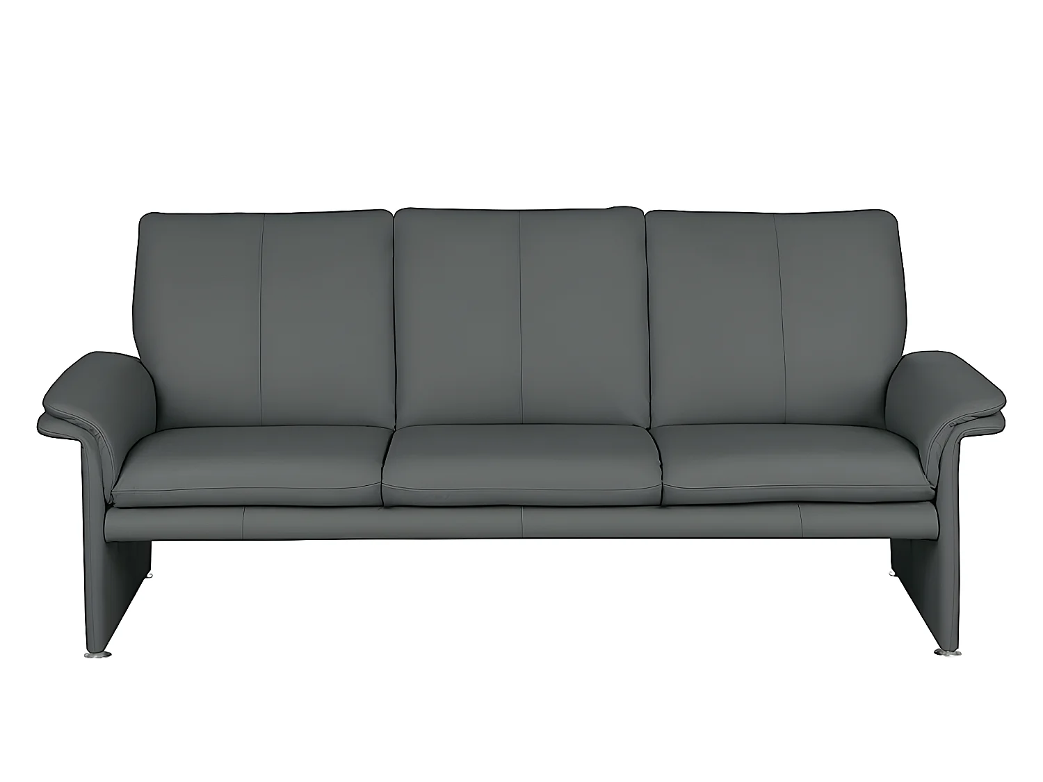 Canapé 3 places en 100% tout cuir italien vachette COMO, gris foncé