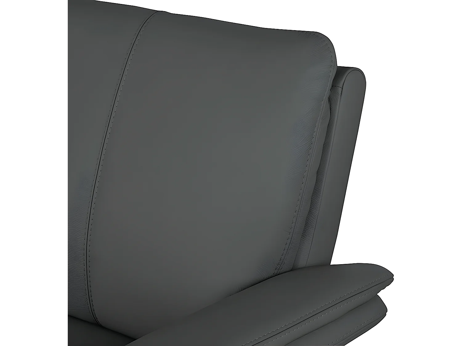 Canapé 3 places en 100% tout cuir italien vachette COMO, gris foncé