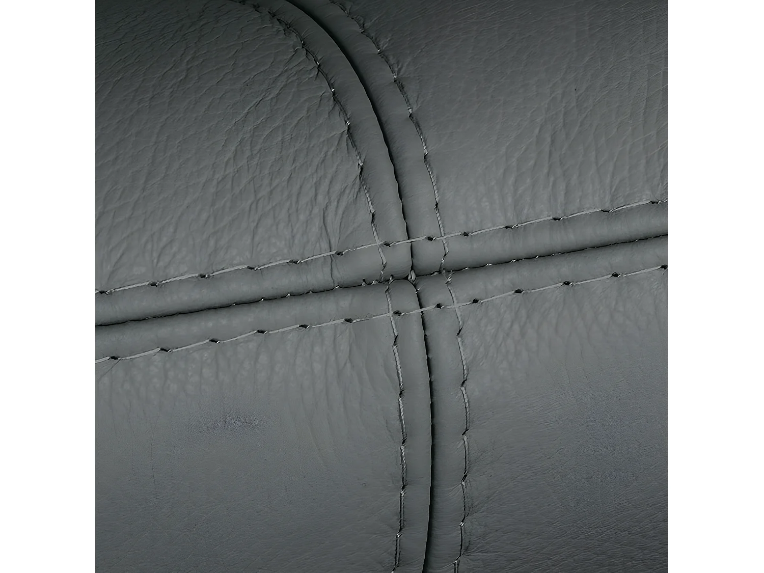 Canapé 3 places en 100% tout cuir italien vachette COMO, gris foncé