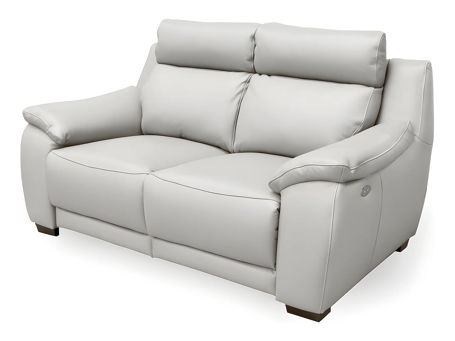 Canapé 2 places avec 2 relax en 100% tout cuir épais luxe italien  - 2 relax électriques,  blanc cassé. BERN