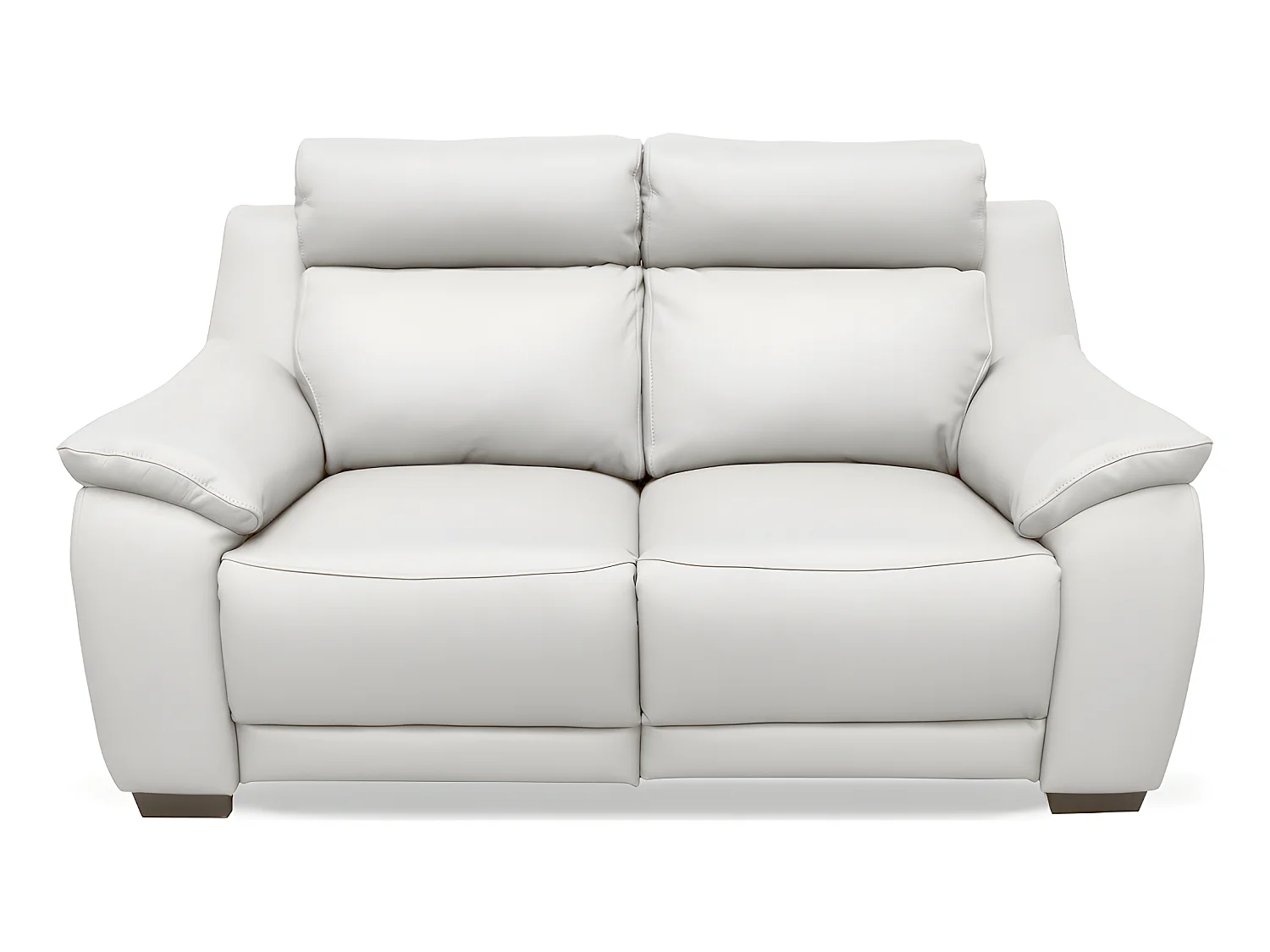 Canapé 2 places avec 2 relax en 100% tout cuir épais luxe italien  - 2 relax électriques,  blanc cassé. BERN