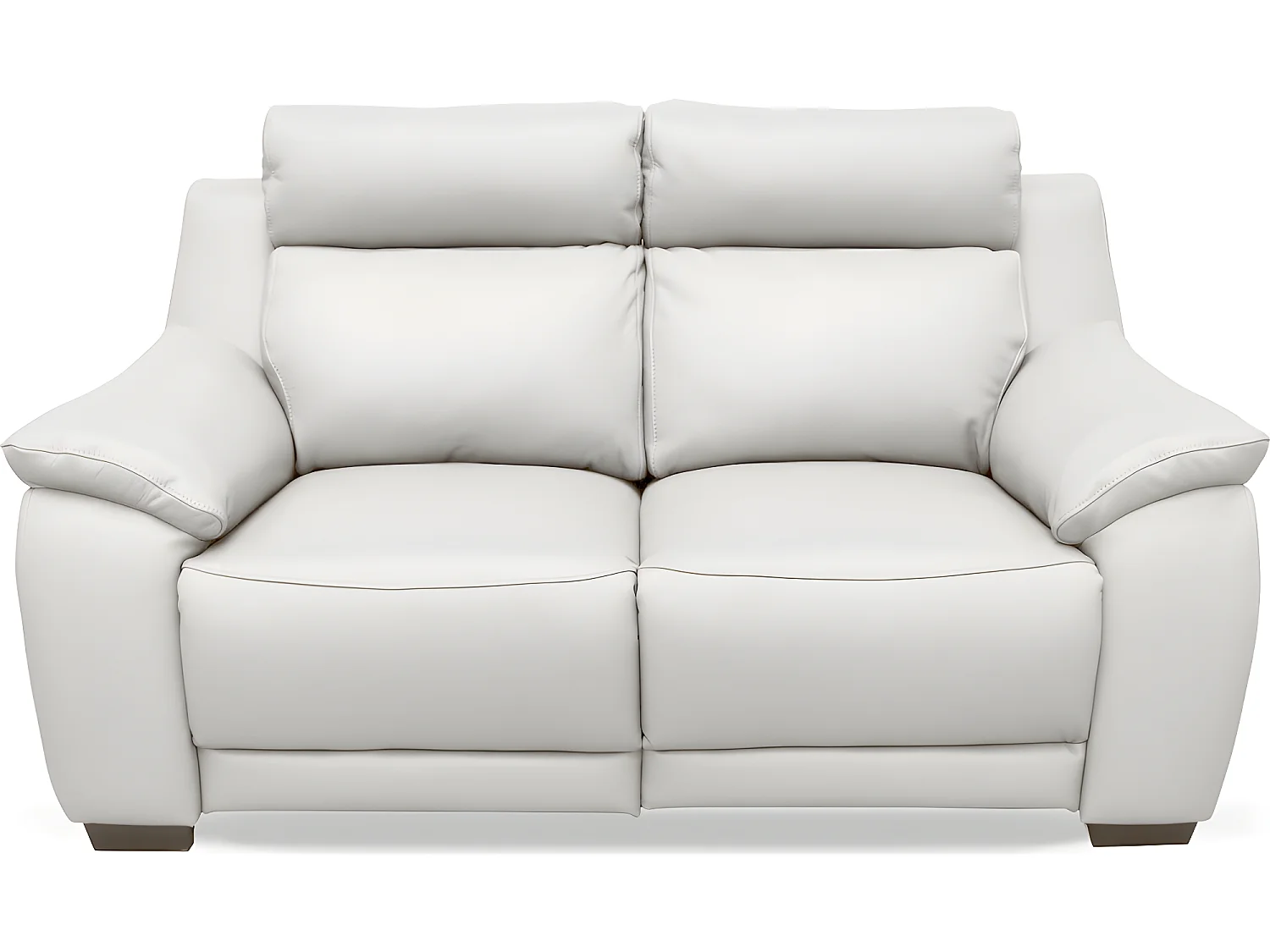 Canapé 2 places avec 2 relax en 100% tout cuir épais luxe italien  - 2 relax électriques,  blanc cassé. BERN