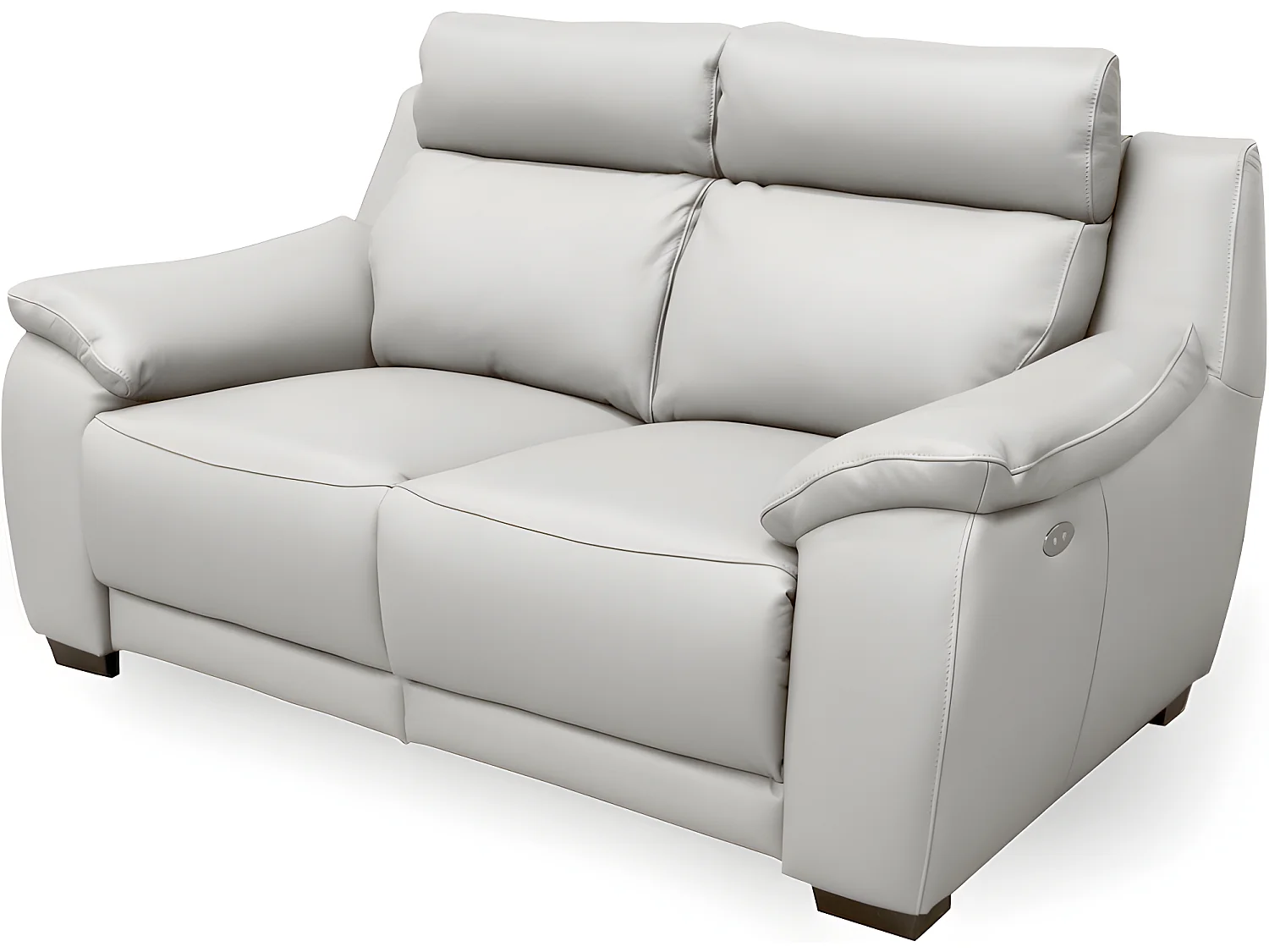 Canapé 2 places avec 2 relax en 100% tout cuir épais luxe italien  - 2 relax électriques,  blanc cassé. BERN