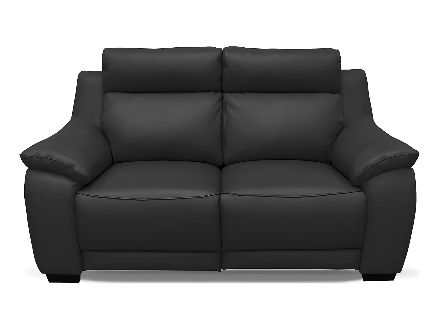 Canapé 2 places avec 2 relax en 100% tout cuir épais luxe italien  - 2 relax électriques,  noir. BERN