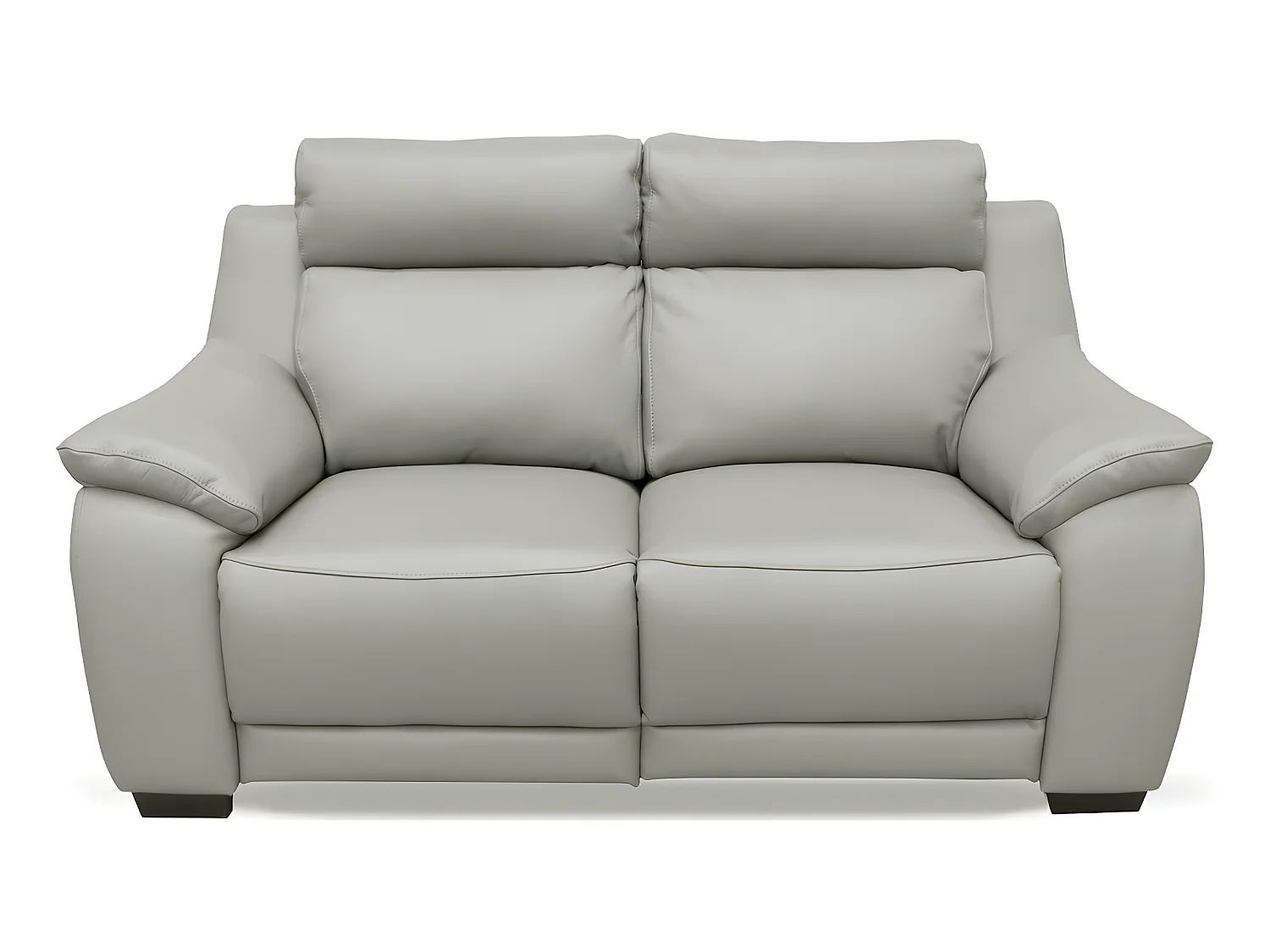2-zitsbank van dik Italiaans prestige leer met 2 elektrische relaxen - lichtgrijs
