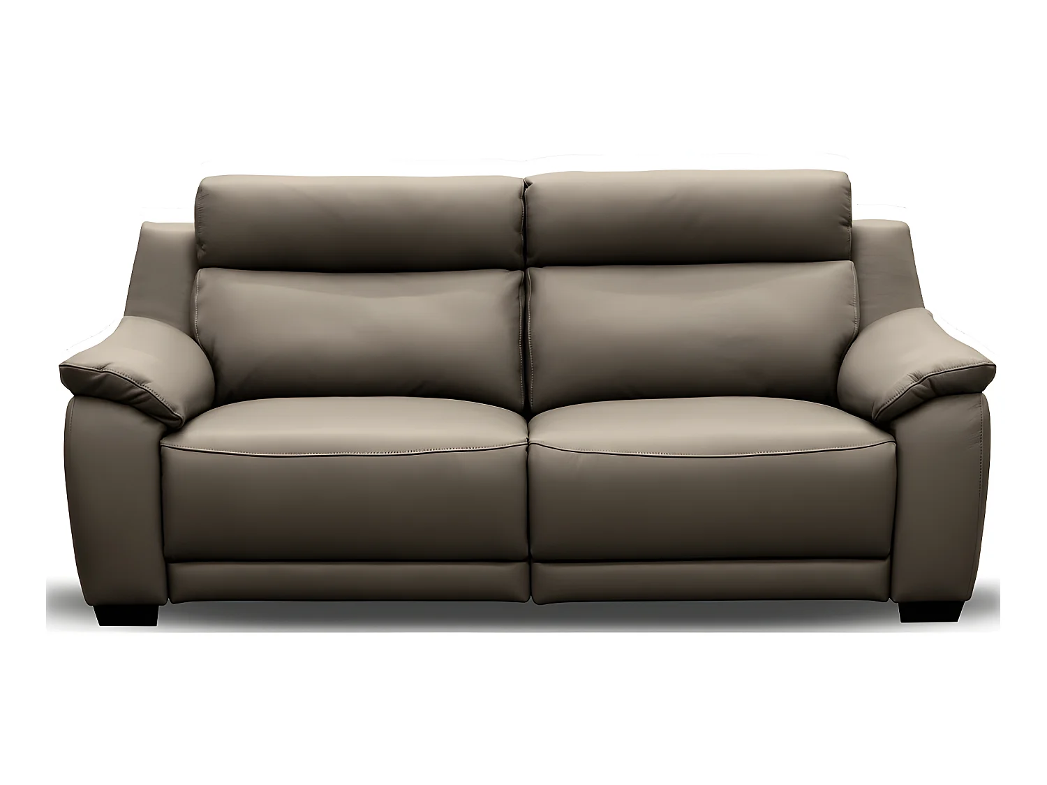 Canapé 3 places avec 2 relax en 100% tout cuir épais luxe italien  - 2 relax électriques,  taupe. BERN