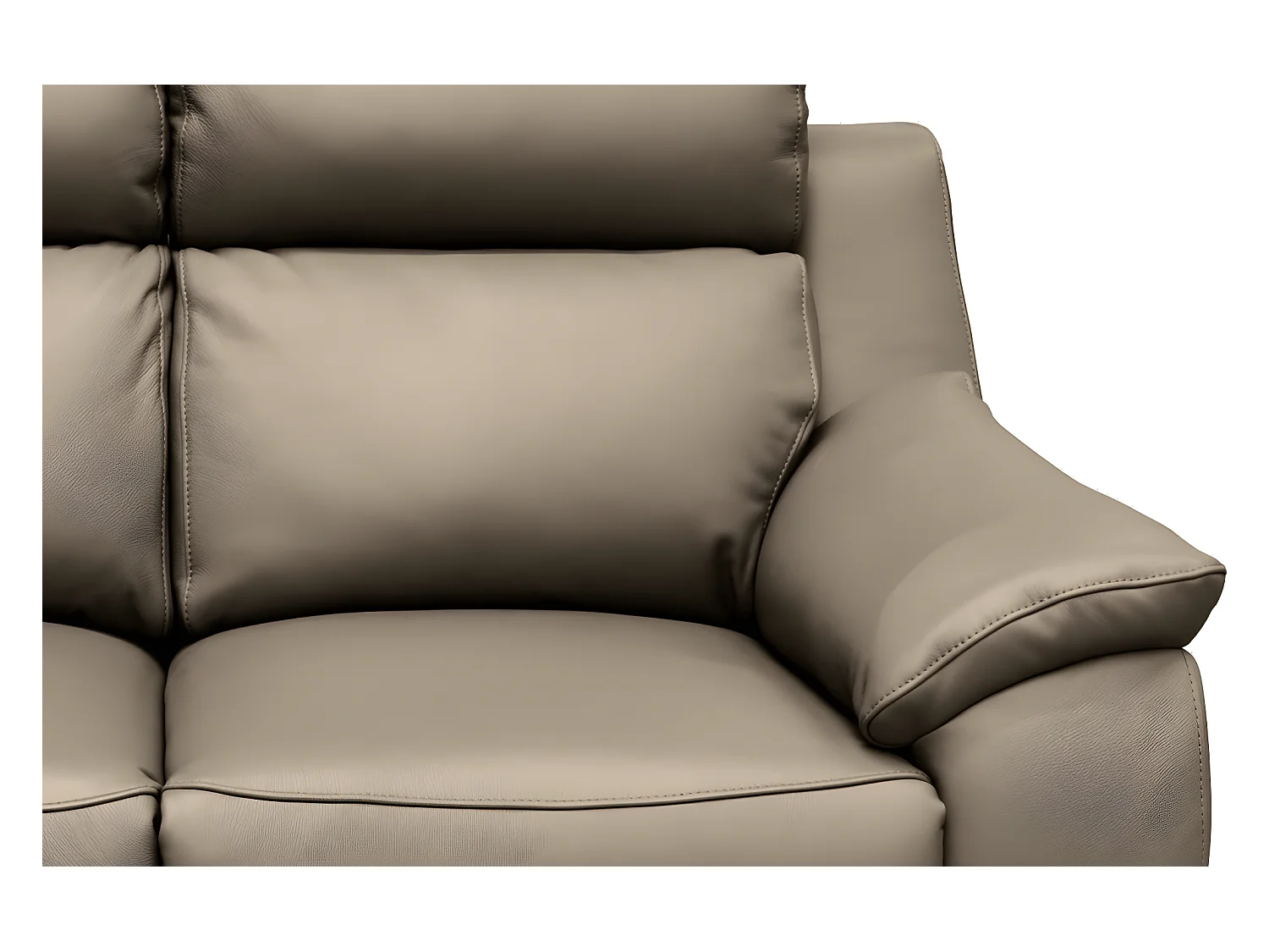 Canapé 3 places avec 2 relax en 100% tout cuir épais luxe italien  - 2 relax électriques,  taupe. BERN