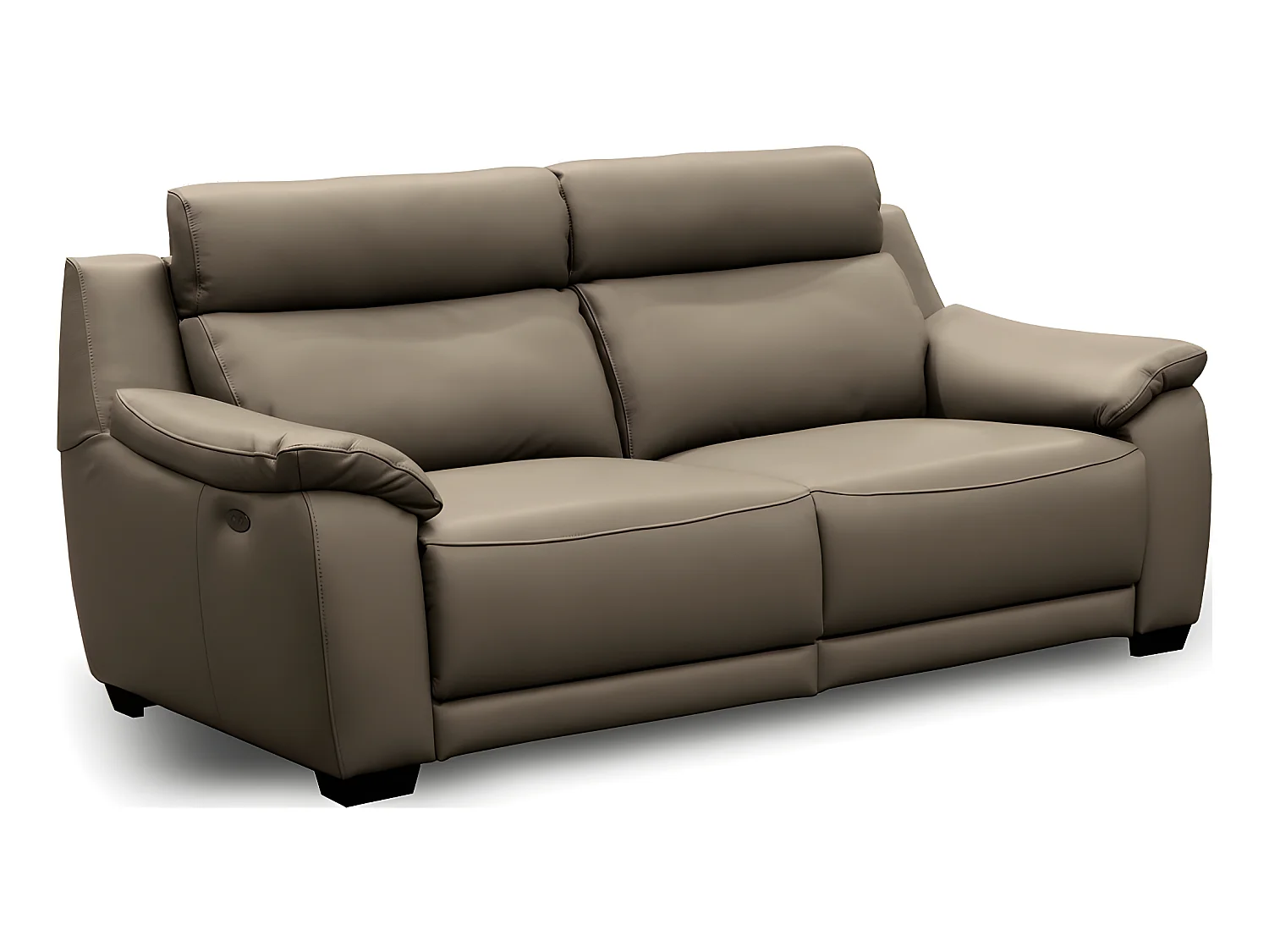 Canapé 3 places avec 2 relax en 100% tout cuir épais luxe italien  - 2 relax électriques,  taupe. BERN
