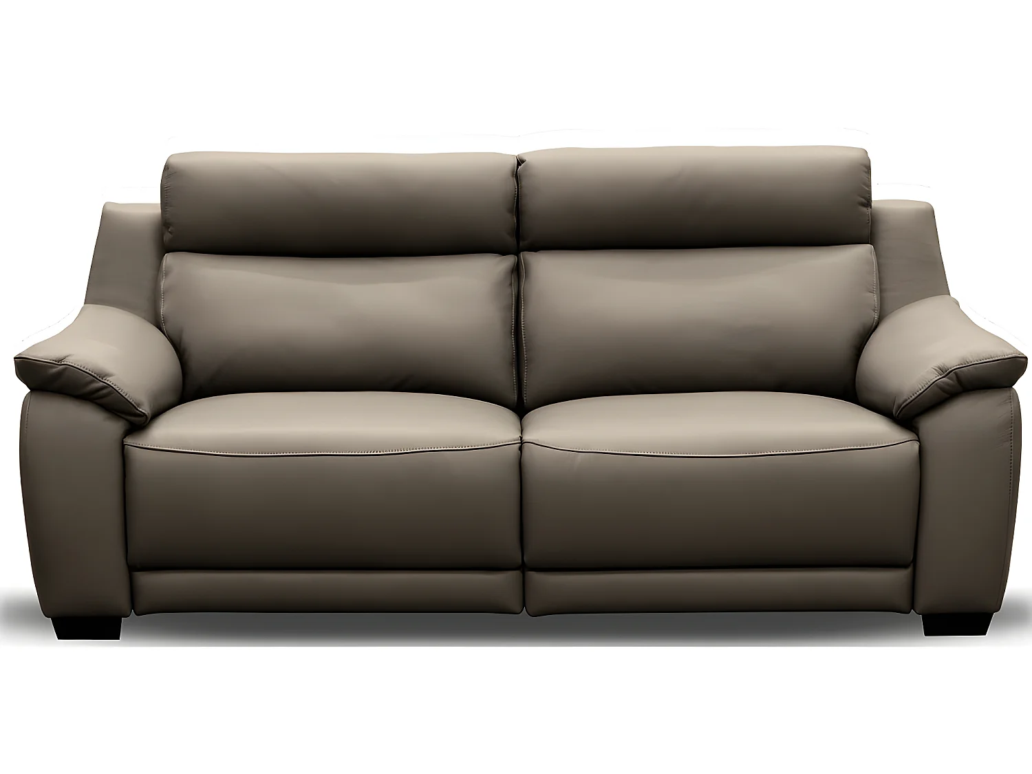 Canapé 3 places avec 2 relax en 100% tout cuir épais luxe italien  - 2 relax électriques,  taupe. BERN