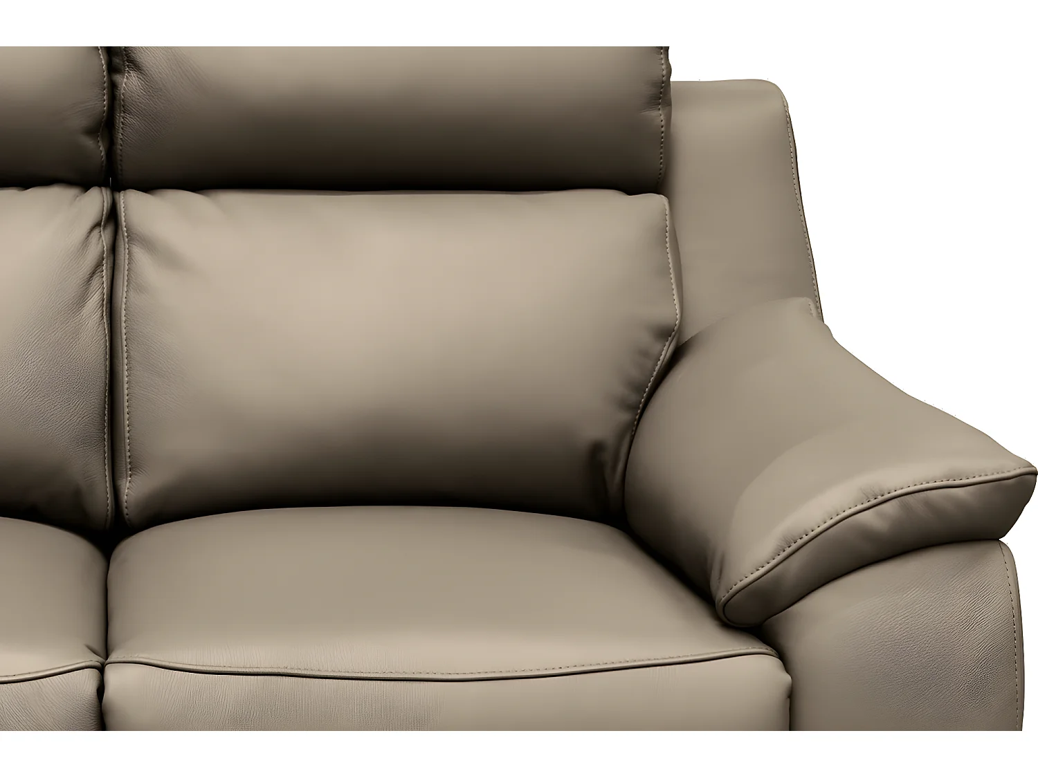 Canapé 3 places avec 2 relax en 100% tout cuir épais luxe italien  - 2 relax électriques,  taupe. BERN