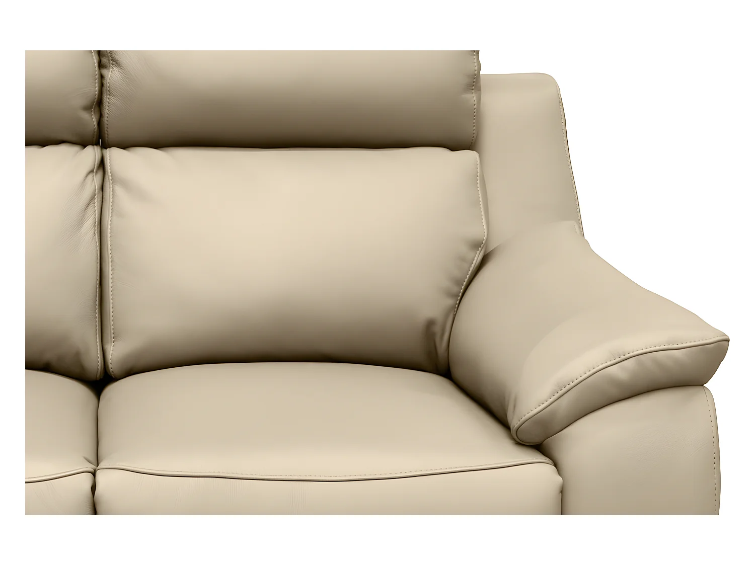 Canapé 3 places avec 2 relax en 100% tout cuir épais luxe italien  - 2 relax électriques,  beige. BERN