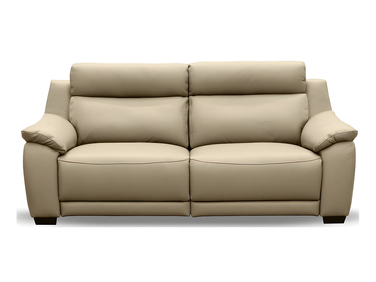 Canapé 3 places avec 2 relax en 100% tout cuir épais luxe italien  - 2 relax électriques,  beige. BERN