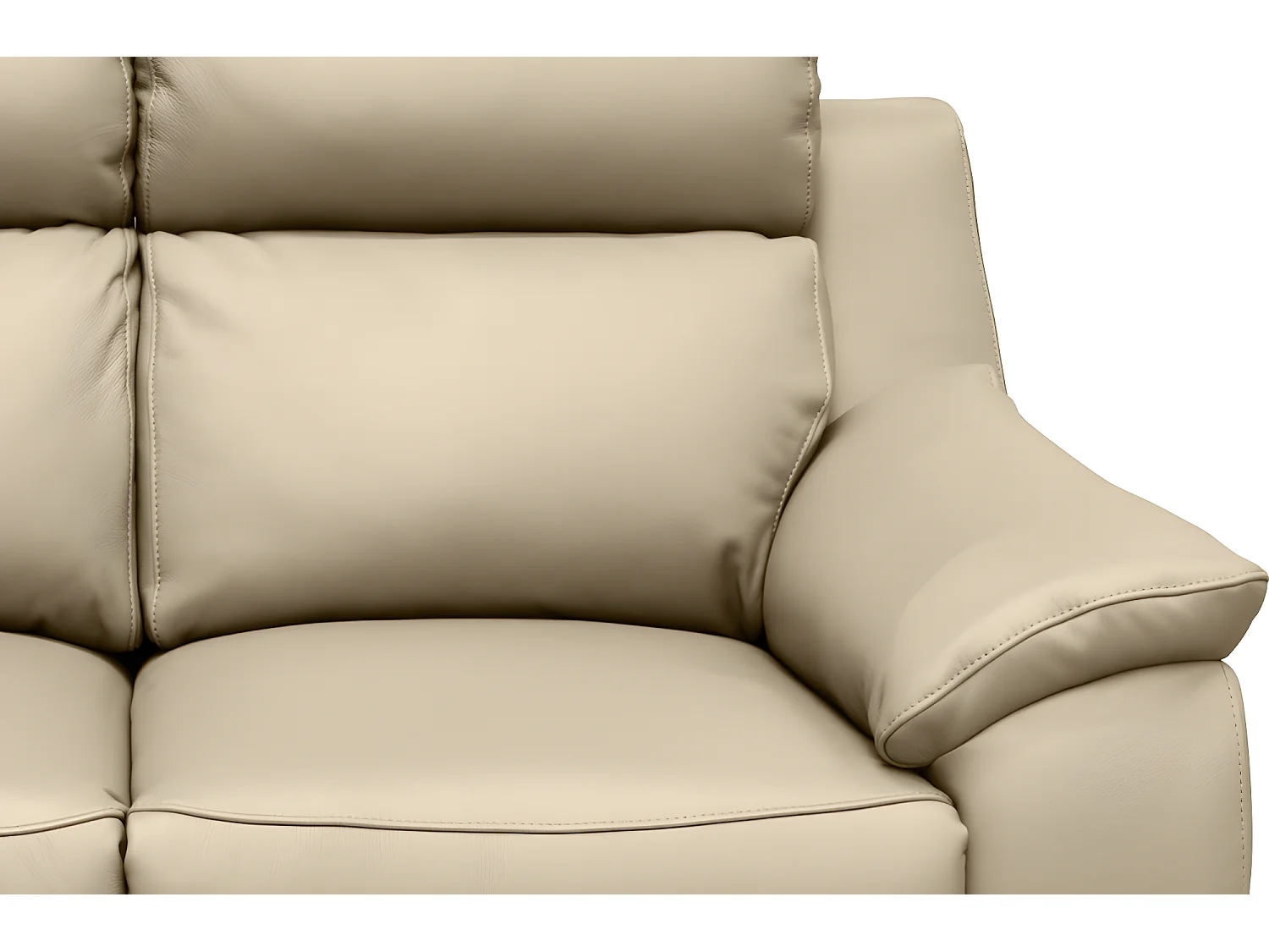 Canapé 3 places avec 2 relax en 100% tout cuir épais luxe italien  - 2 relax électriques,  beige. BERN