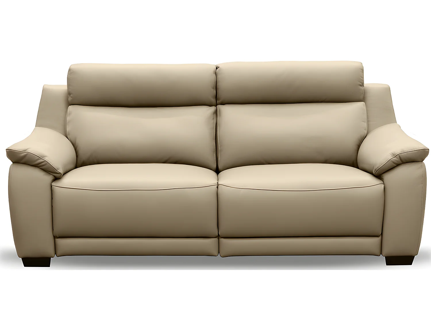 Canapé 3 places avec 2 relax en 100% tout cuir épais luxe italien  - 2 relax électriques,  beige. BERN