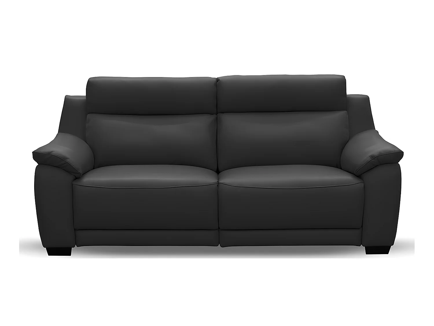Canapé 3 places avec 2 relax en 100% tout cuir épais luxe italien  - 2 relax électriques,  noir- BERN