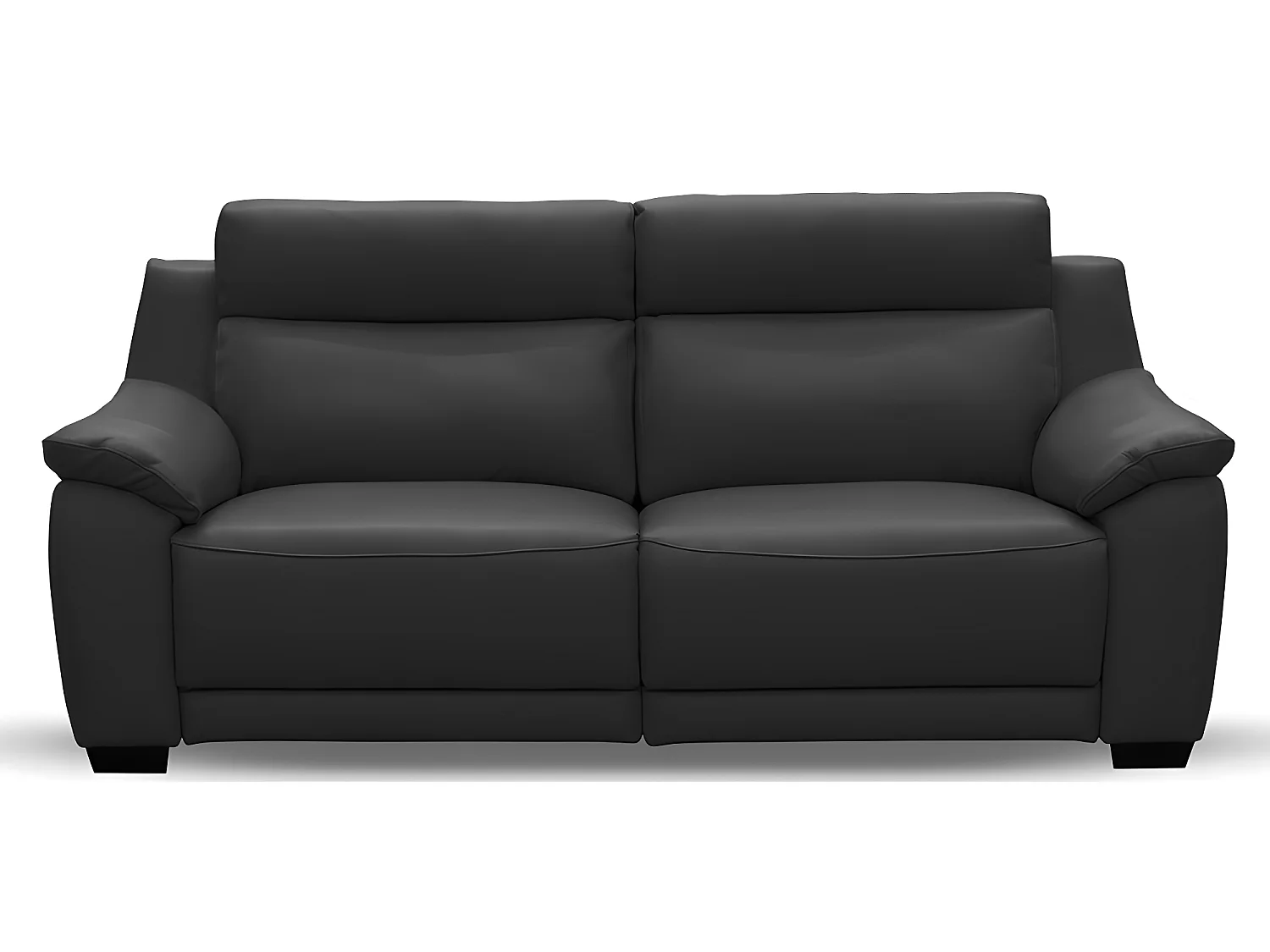Canapé 3 places avec 2 relax en 100% tout cuir épais luxe italien  - 2 relax électriques,  noir- BERN