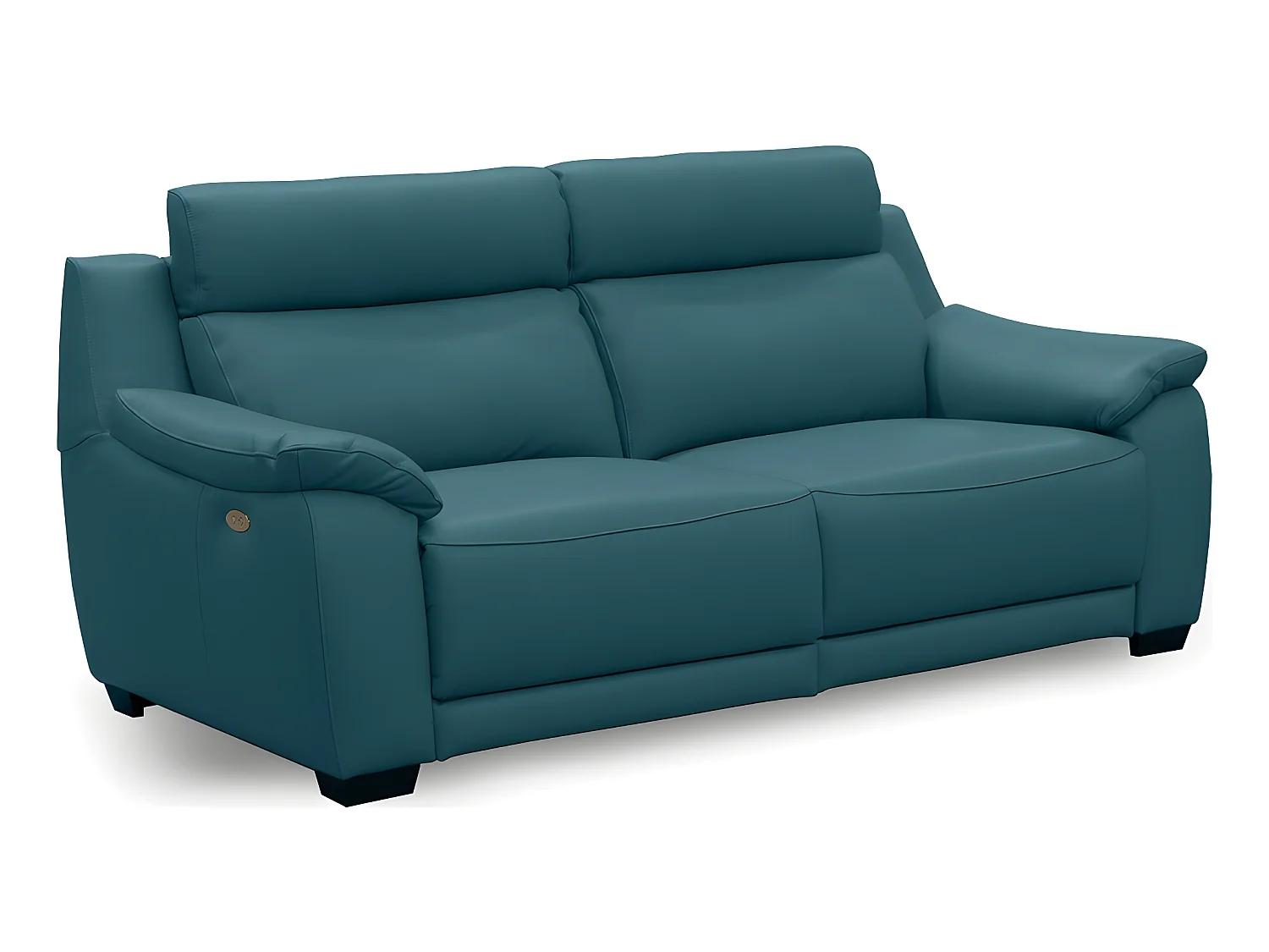 Canapé 3 places avec 2 relax en 100% tout cuir épais luxe italien  - 2 relax électriques,  Turquoise. BERN