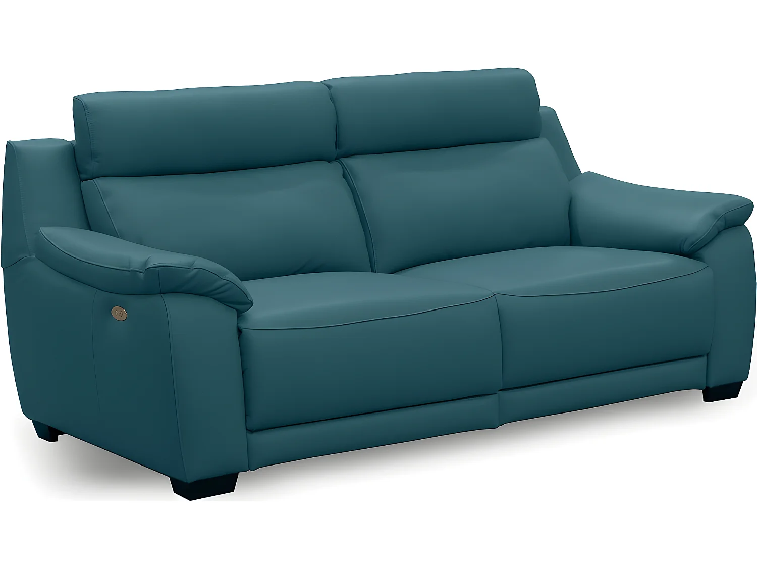 Canapé 3 places avec 2 relax en 100% tout cuir épais luxe italien  - 2 relax électriques,  Turquoise. BERN