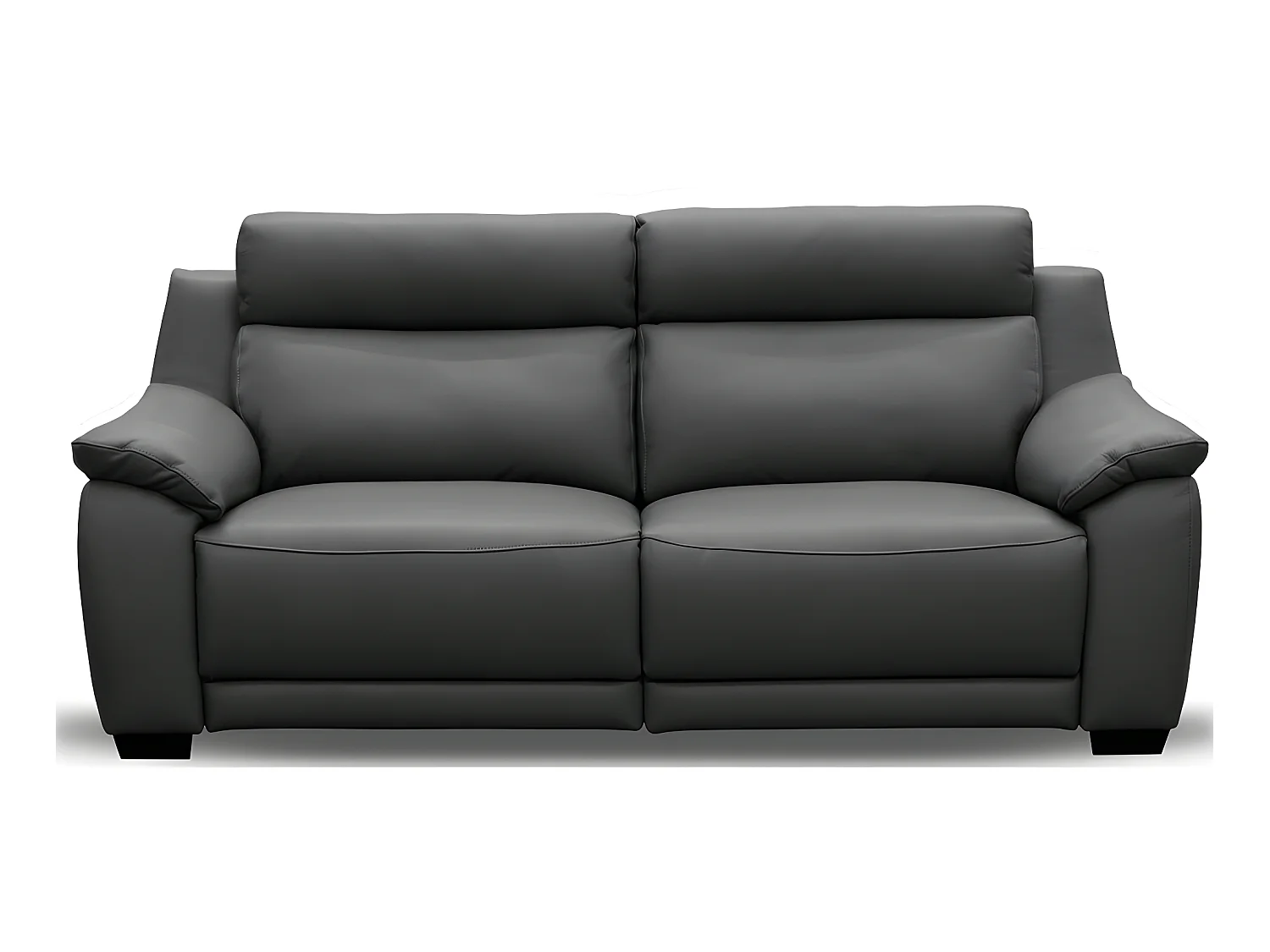Canapé 3 places avec 2 relax en 100% tout cuir épais luxe italien  - 2 relax électriques, anthracite. BERN