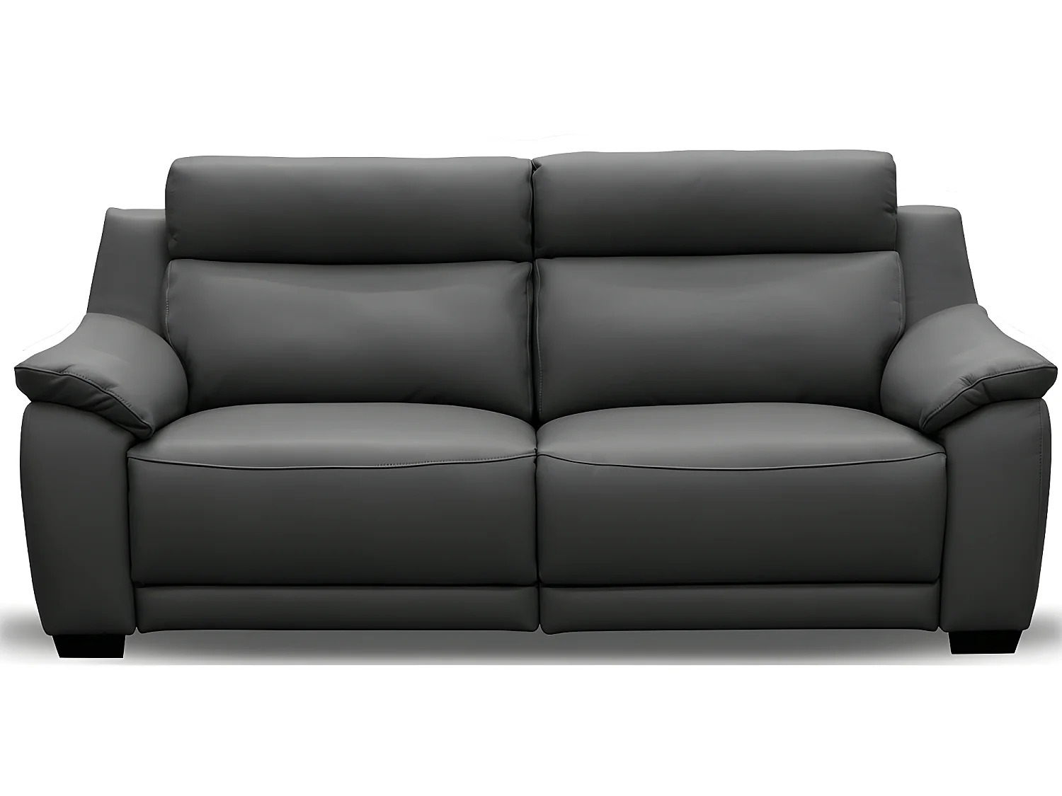 Canapé 3 places avec 2 relax en 100% tout cuir épais luxe italien  - 2 relax électriques, anthracite. BERN
