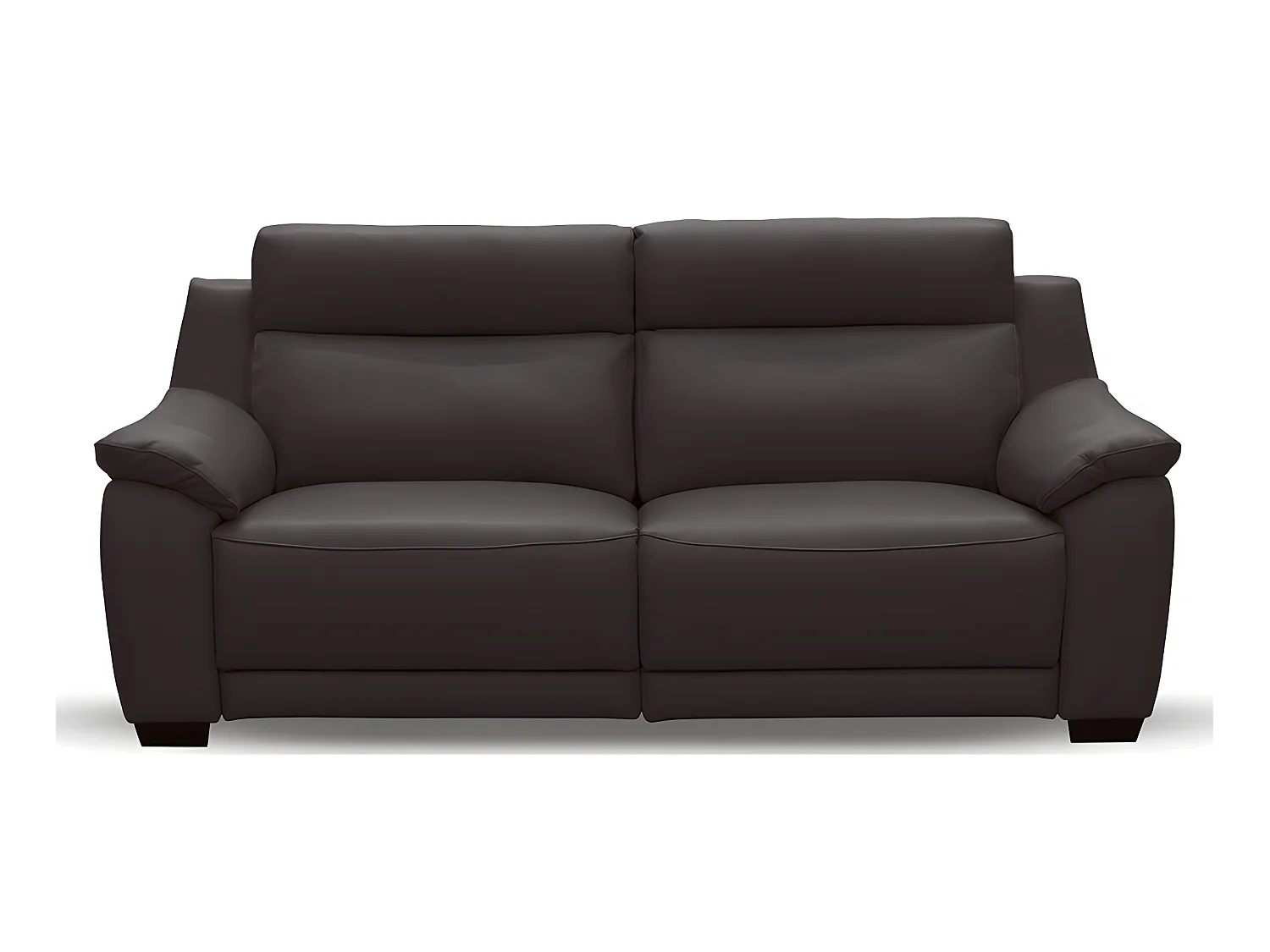 Canapé 3 places avec 2 relax en 100% tout cuir épais luxe italien  - 2 relax électriques, chocolat CLAIR. BERN