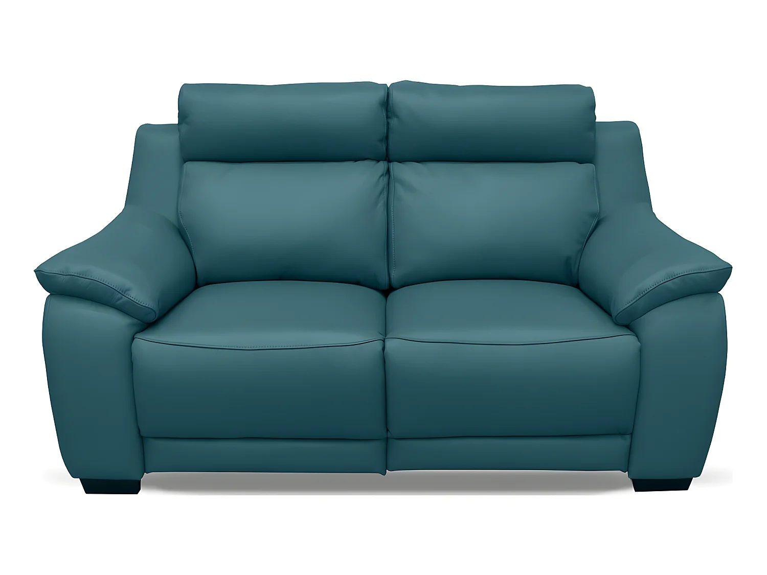 Canapé 2 places avec 2 relax en 100% tout cuir épais luxe italien  - 2 relax électriques,  turquoise. BERN