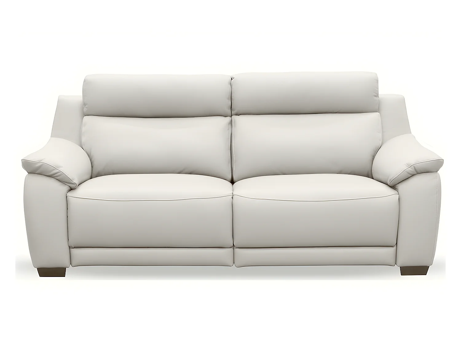 3-zitsbank met 2 elektrische relaxfauteuils van dik Italiaans luxe leder in gebroken wit