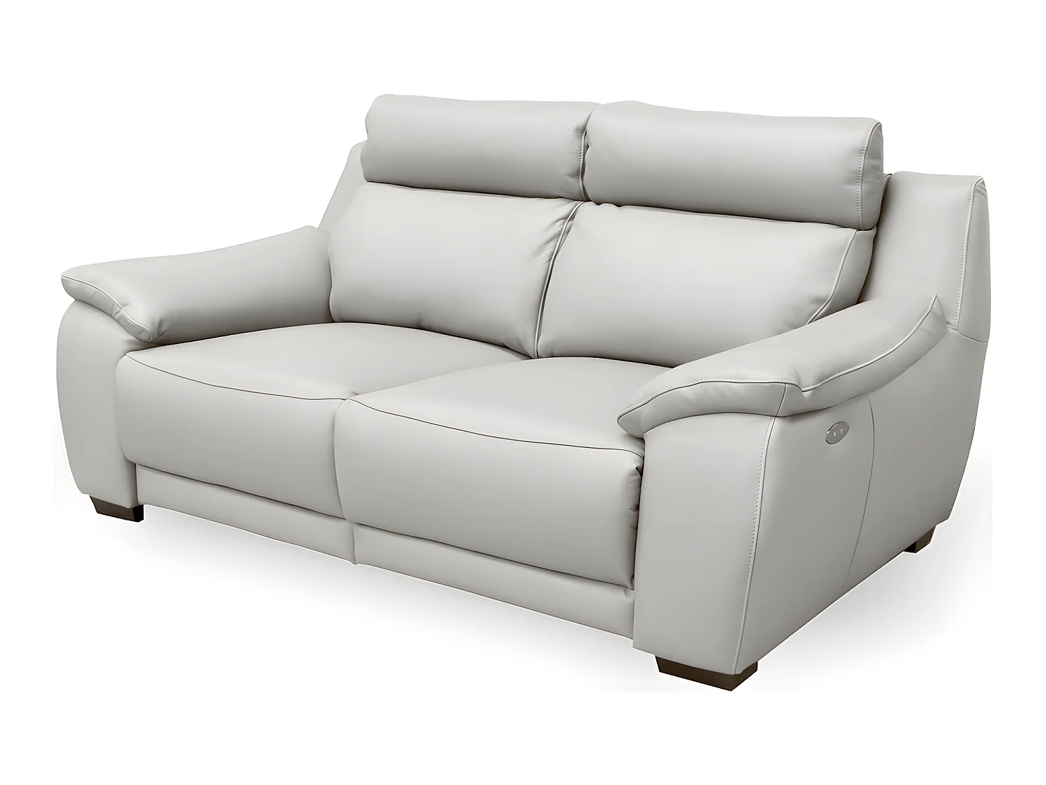 Canapé 3 places avec 2 relax en 100% tout cuir épais luxe italien  - 2 relax électriques, blanc cassé. BERN