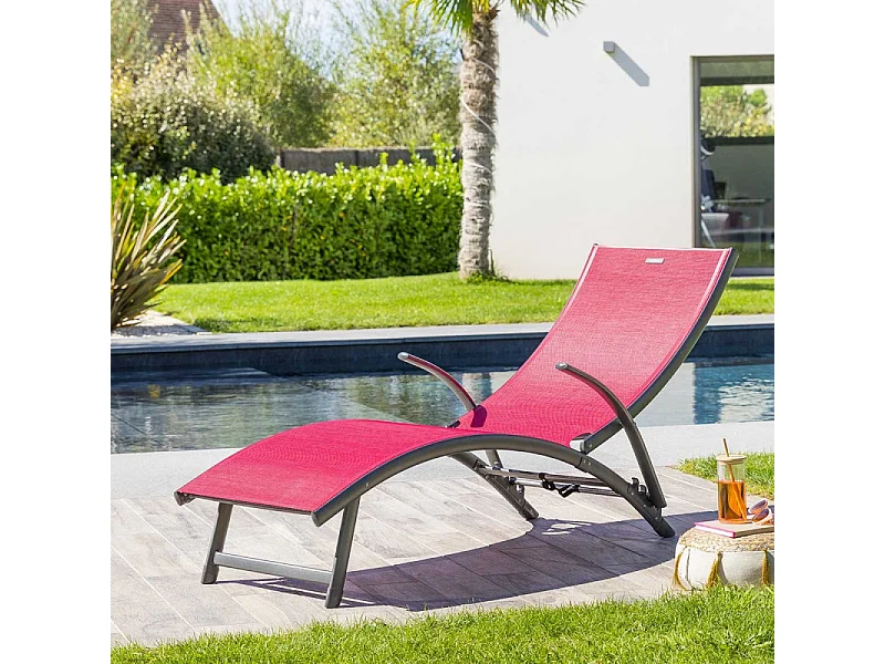 Transat Samba pliable grenade/graphite Hespéride