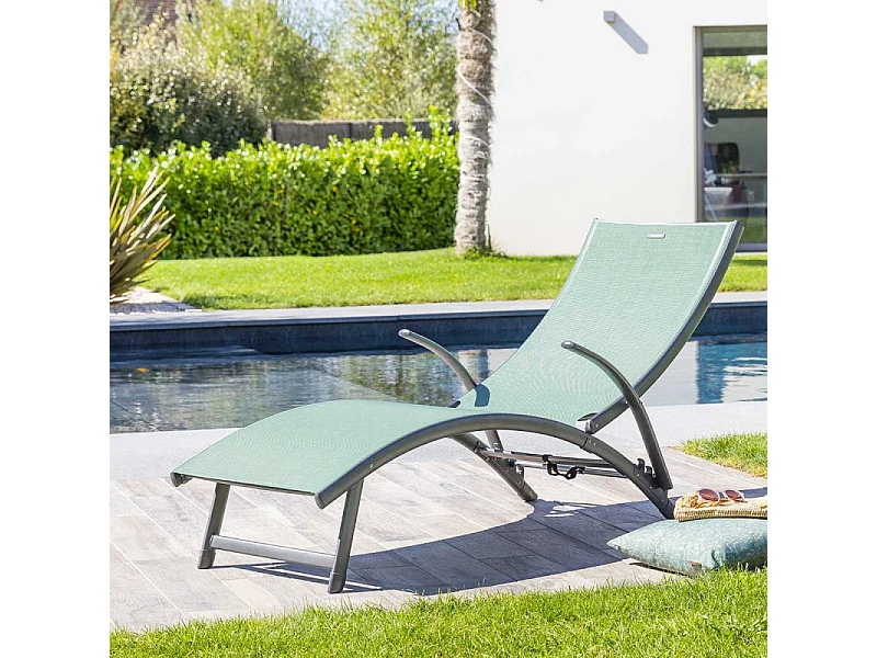 Transat Samba pliable vert olive/graphite Hespéride