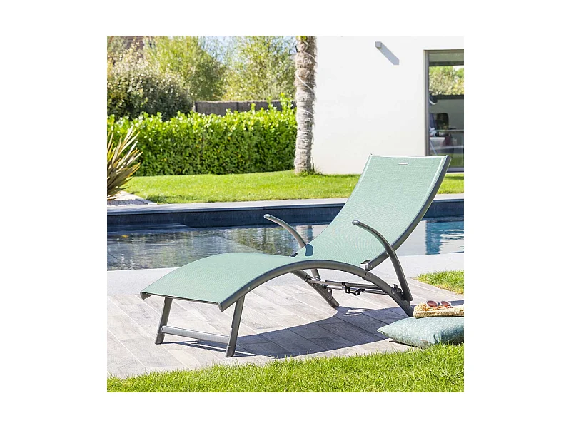 Transat Samba pliable vert olive/graphite Hespéride