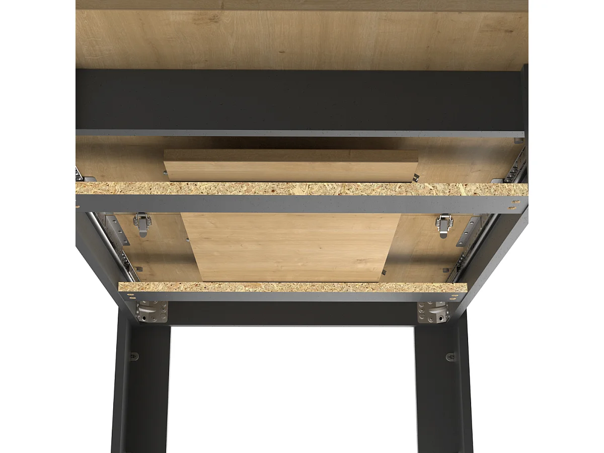 Table extensible de 160 à 200 cm décor chêne hamilton et noir mat - CRAFT