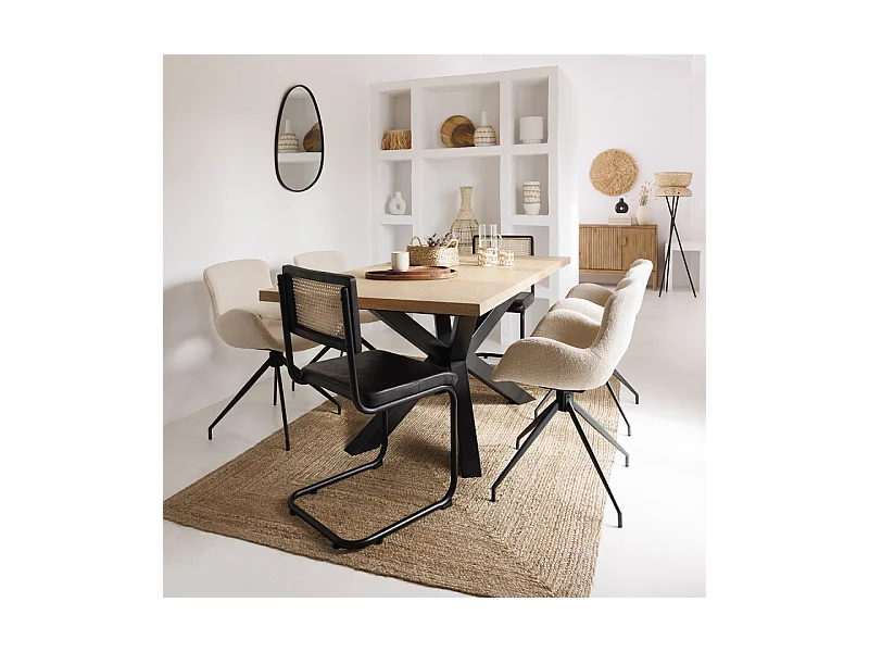 Table de Repas Extensible "Olaf" 180-220cm Beige