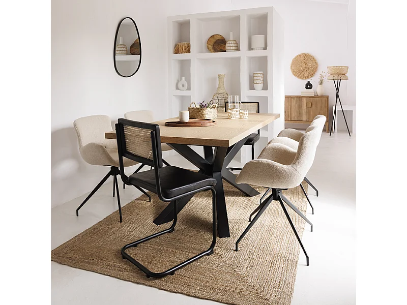 Table de Repas Extensible "Olaf" 180-220cm Beige