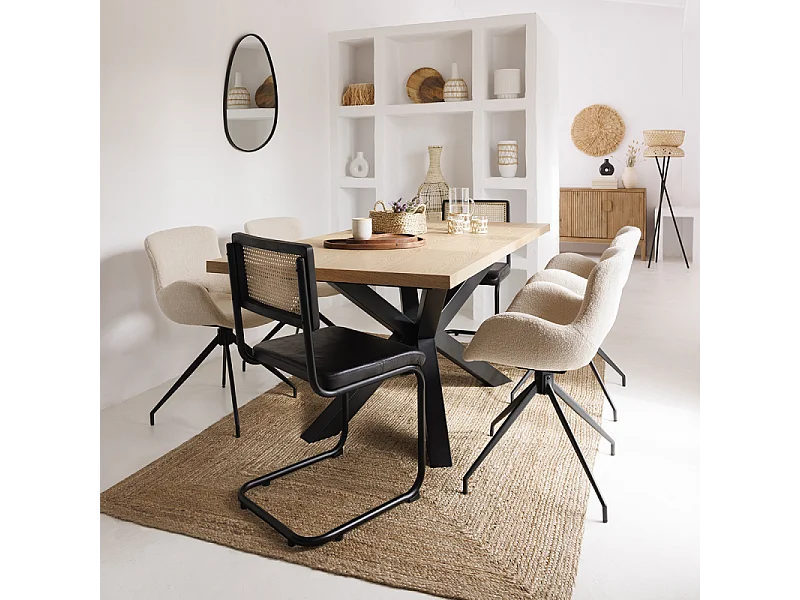 Table de Repas Extensible "Olaf" 180-220cm Beige