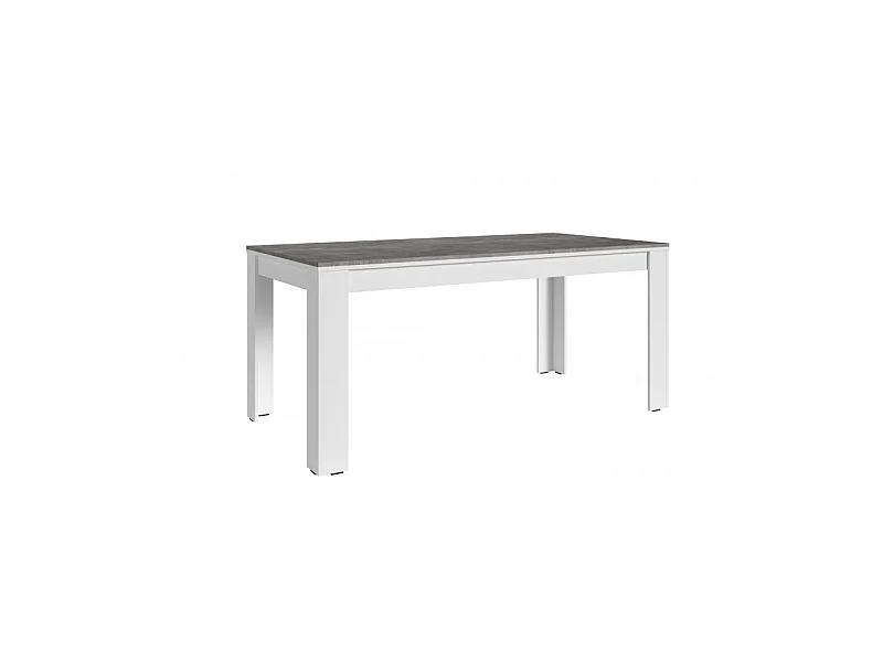 Table à manger 180cm blanc et gris béton Gent - Gris clair