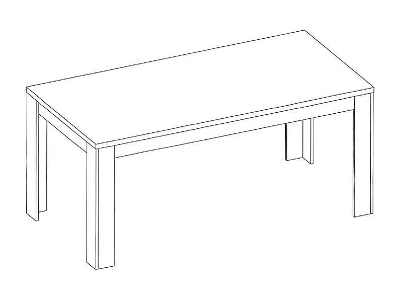 Table à manger 160 x 90 cm bois blanchi Elba