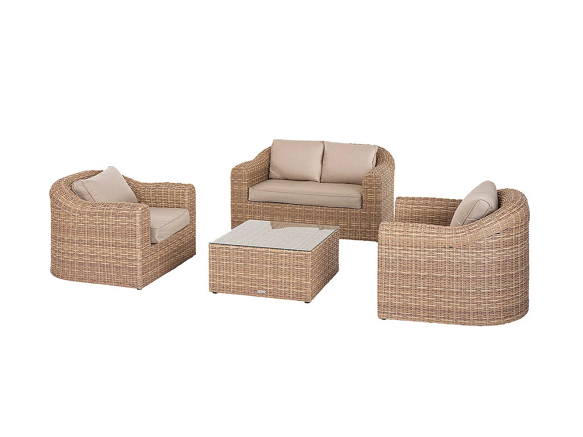 Salon de jardin en résine tressée Moorea Savana - 4 places - Hespéride