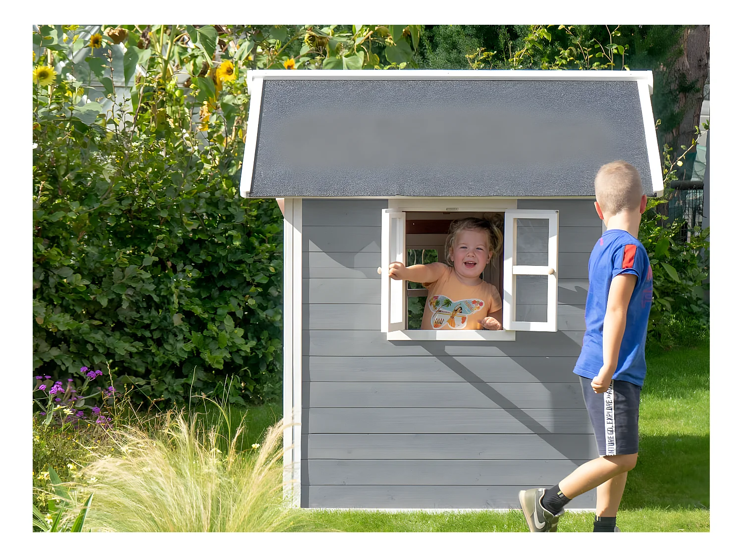 Maisonnette en bois pour enfants Loft 100 Gris - Exit Toys