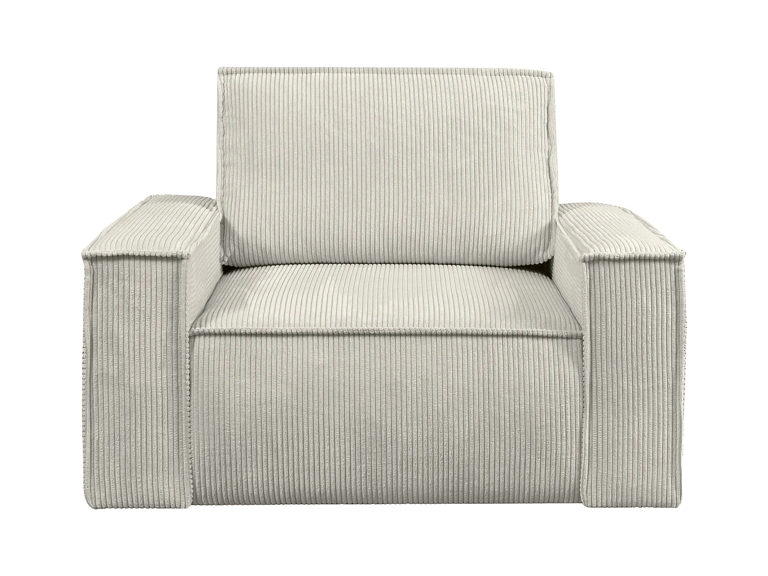 Poltrona de veludo canelado bege - AMELIA