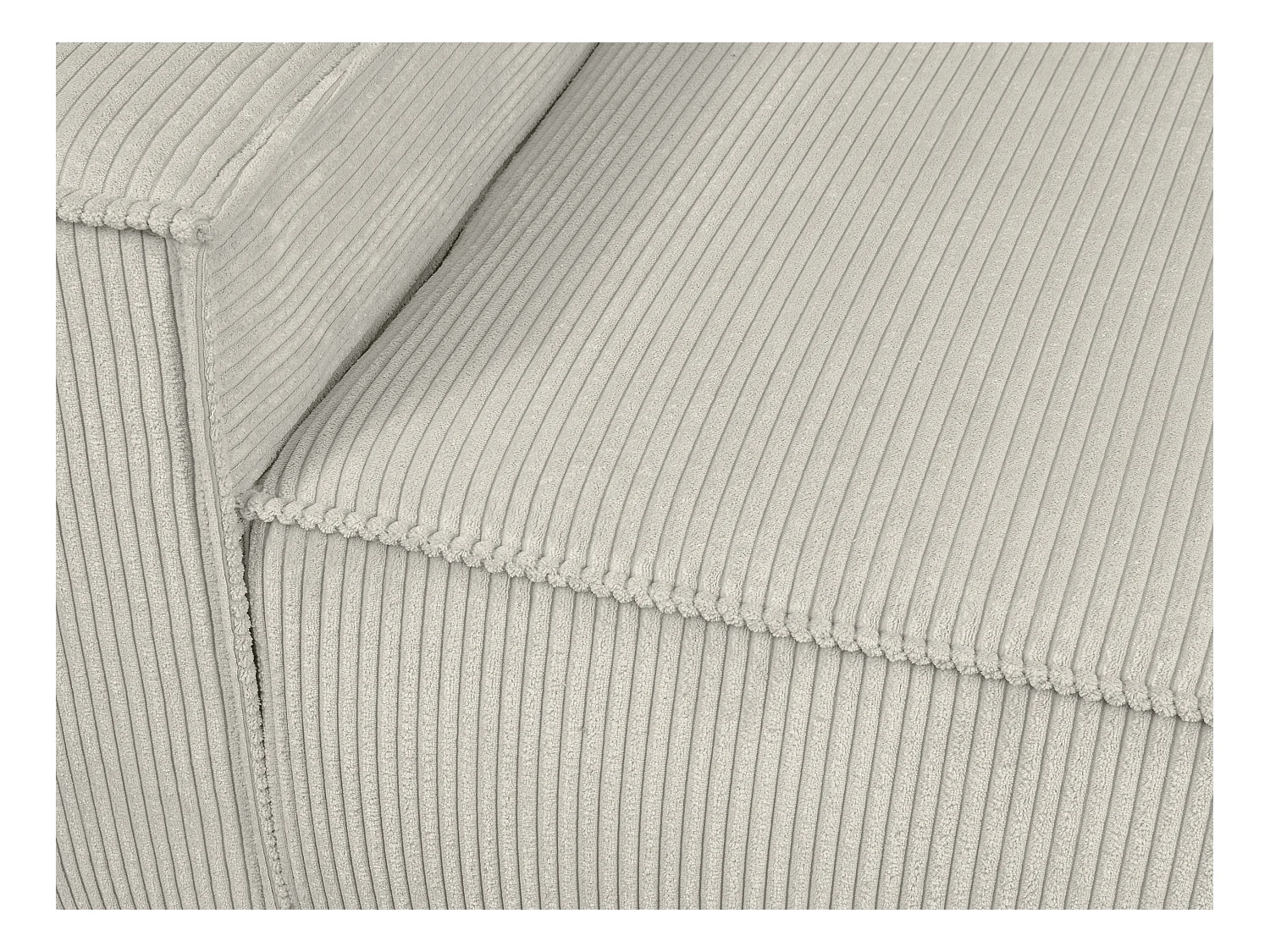 Poltrona de veludo canelado bege - AMELIA