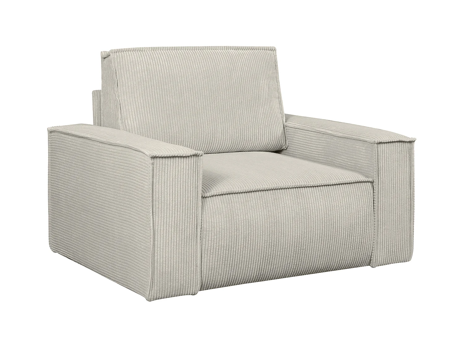 Poltrona de veludo canelado bege - AMELIA