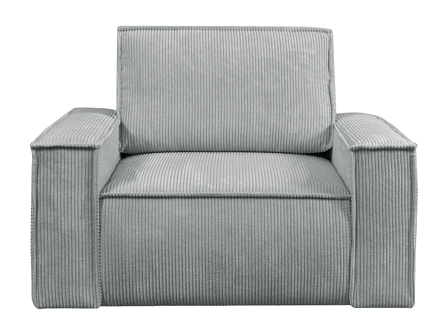 Fauteuil en velours côtelé gris clair AMELIA