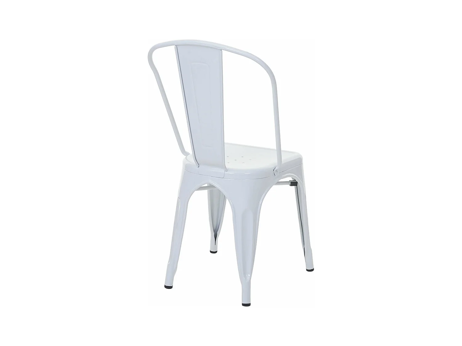 4x chaises de salle à manger cuisine bistro design industriel en métal blanc empilable 04_0000546