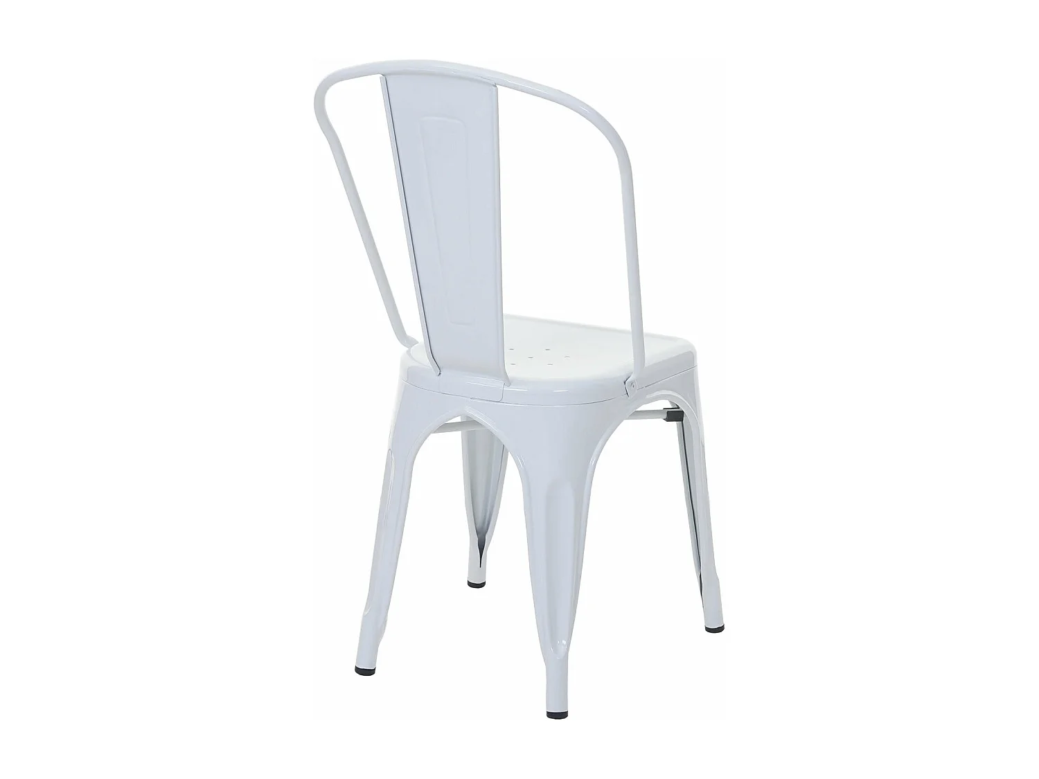 4x chaises de salle à manger cuisine bistro design industriel en métal blanc empilable 04_0000546