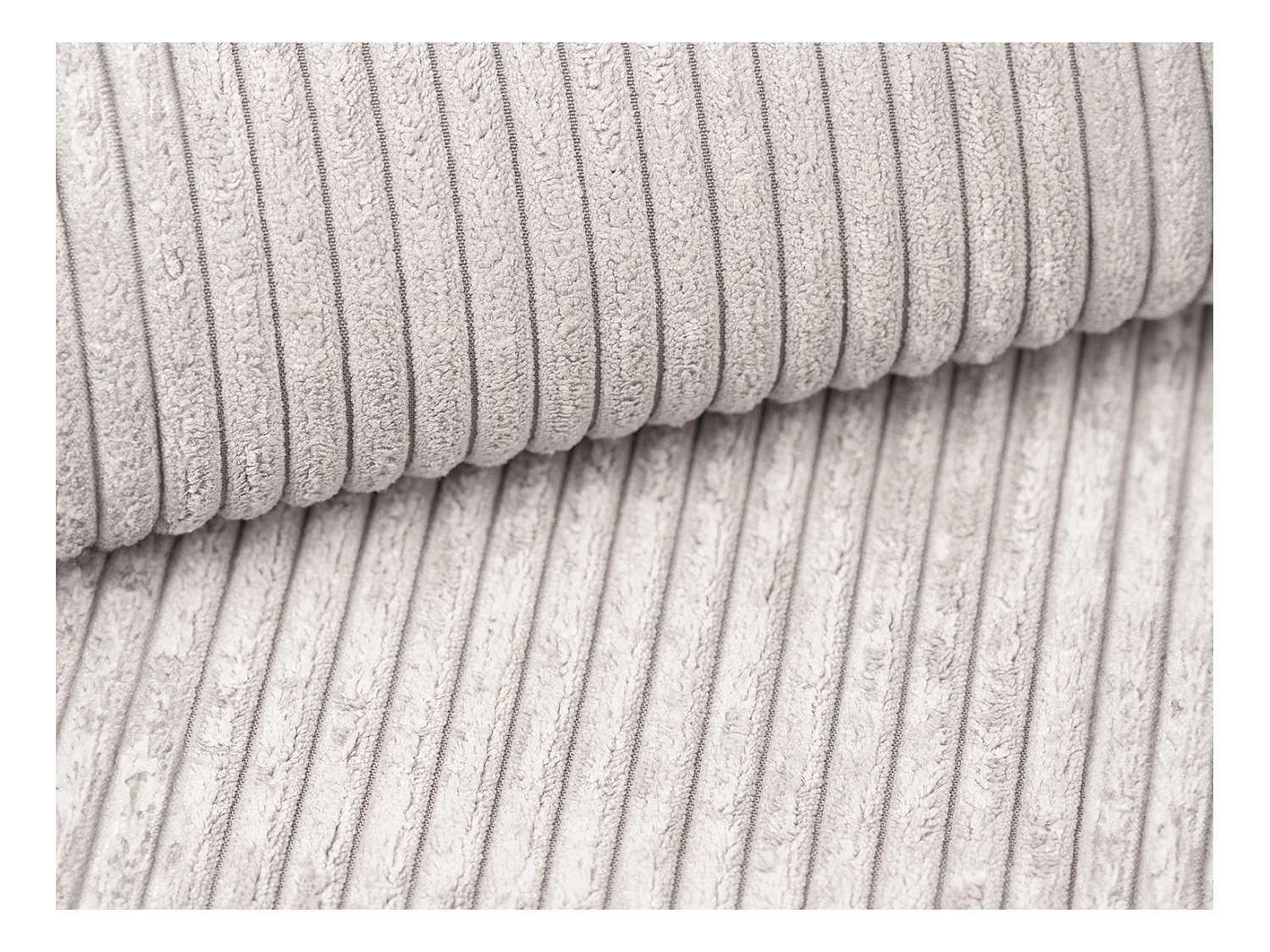 Sofá de 3 lugares convertível em veludo canelado creme - TILIA